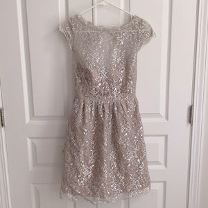 Aidan Mattox Cream Lace Cocktail Dress | Sz 0